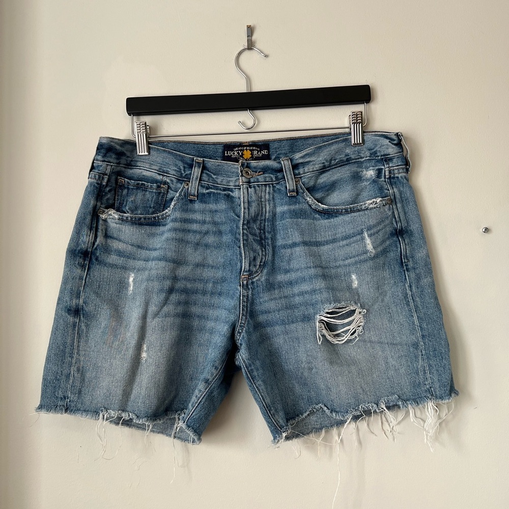 Lucky Brand Mid-Rise Distressed Jean Shorts - Size 31